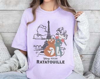 Cute Disney Pixar Ratatouille Remy And Emile Rat Gang In Paris Comfort Colors Shirt, Anyone Can Cook Tee, Little Chef Disneyland Shirt