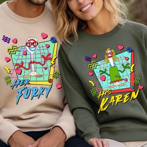 Comfort Colors Disney Toy Story Couple Shirt, Her Forky His Karen Couple Matching Shirt, Funny Toy Story Tee, Magic Kingdom Disneyland Shirt