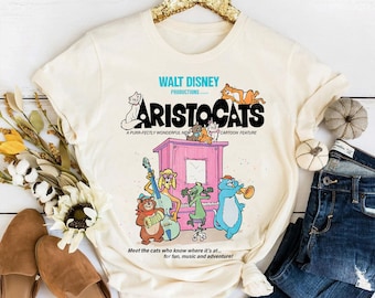 Camiseta de los Aristogatos con colores cómodos, camiseta de Disneyland Cat Lovers Animal Kingdom, camiseta de Marie Toulouse Duchess Berlioz Thomas O'Malley