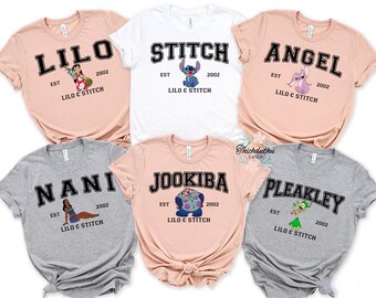 Camiseta de Disney Lilo y Stitch con colores cómodos, camiseta de Disney Stitch, camiseta familiar a juego Magic Kingdom WDW Disneyland