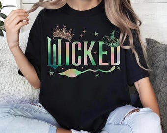 Wicked Movie Changed For Good Comfort Kleuren T-shirt, T-shirt Wicked Duo Elphaba And Glinda, shirt groene heks roze heks, WDW Disneyland-shirt