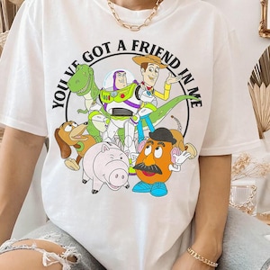 Retro Disney Pixar Toy Story You&#39;ve Got A Friend In Me Group Shot Comfort Colors T-Shirt, Magic Kingdom Disneyland Family Vacation Tee