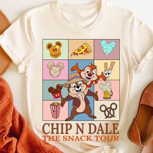 Disney Chip &#39;n Dale The Snack Tour Komfort Farben T-Shirt, Rettung Rangers Double Trouble Tee, Disney Essen Shirt, Magic Kingdom Disneyland