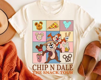 Camiseta Disney Chip 'n Dale The Snack Tour Comfort Colors, camiseta Rescue Rangers Double Trouble, camiseta de comida Disney, Magic Kingdom Disneyland
