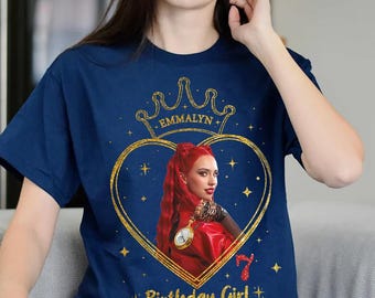 Custom Name & Age Birthday Girl Disney Descendants 4 The Rise Of Red Comfort Colors T-Shirt, Magic Kingdom Disneyland Family Matching Tee