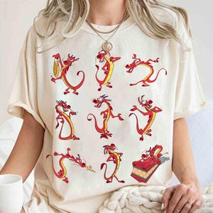 Vintage Disney Mulan Mushu Dragon Pose Comfort Colors T-Shirt, Mushu Emotions Tee, Animal Kingdom Disneyland WDW Trip Matching Outfits