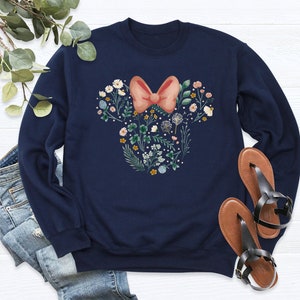 Disney Mickey & Friends Flower Minnie Mouse Head Shirt, Floral Minnie Shirt, Epcot Flower And Garden Festival
