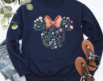 Maglietta con testa di Topolino e Minnie a forma di fiore Disney Mickey & Friends, maglietta floreale di Minnie, festival dei fiori e dei giardini di Epcot