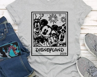 Custom Year Retro Disneyland Mickey And Friends Shirt, Disneyland Family Vacation, Birthday Gift Adult Kid Toddler Tee