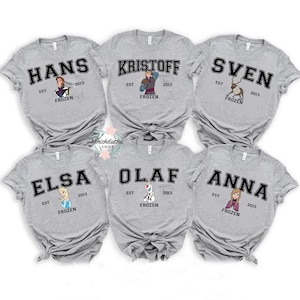 Disney Frozen Movie Character Comfort Colors T-Shirt, Elsa Anna Olaf Sven Tee, Disney Princess Tee, Magic Kingdom Disneyland Matching Shirt