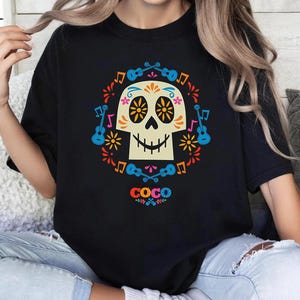 Disney Coco Sugar Skull Comfort Colors Shirt, Disney Coco Skeleton Tee, Dia De Los Muertos Day Of The Dead, Family Matching Disneyland Shirt
