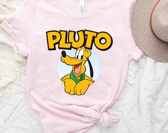 Cute Disney Pluto Dog Mickey and Friends Shirt, Disneyland Family Vacation, Birthday Gift Adult Kid Toddler Tee
