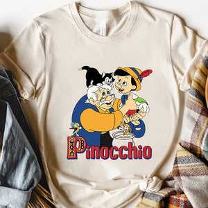Vintage Pinocchio Characters Group Shot Shirt, Pinocchio And Dad, Magic Kingdom Disneyland Family Vacation Shirt