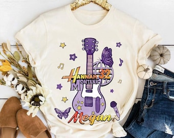 Camiseta personalizada de Hannah Montana para niña, colores cómodos, camiseta de la película Disney Channel, camiseta familiar a juego de Magic Kingdom Disneyland