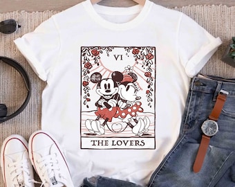 Retro Disney Mickey And Minnie The Lovers Shirt, Valentine&#39;s Day Gift Shirt, Matching Couple Shirt, Magic Kingdom Disneyland Vacation Shirt