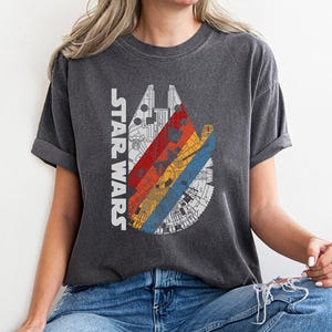 Star Wars Millennium Falcon Graphic Comfort Colors T-Shirt, Star Wars Fans, Galaxy's Edge Disneyland Star Wars Day Tee, Star Wars Spaceship