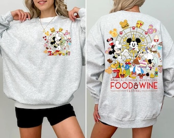 Two Sided Mickey and Friends Chef Disney California Adventure Food & Wine Festival 2025 Comfort Colors Shirt, Disneyland Matching Tee