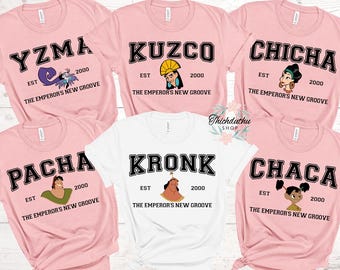 Disney Emperor's New Groove Character Comfort Colors T-Shirt, Kuzco Yzma Kronk Tee, Magic Kingdom Disneyland Trip Matching Shirt