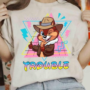 Disney Chip And Dale Double Trouble Comfort Colors Shirt, Chip &#39;n Dale Rescue Rangers Tee, Cute Chipmunk Matching Shirt, Disneyland Trip Tee