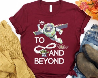 Camiseta de Toy Story de Disney Pixar: Buzz Lightyear: Al infinito y más allá, vacaciones familiares en Disneyland, regalo de cumpleaños para adultos y niños pequeños.
