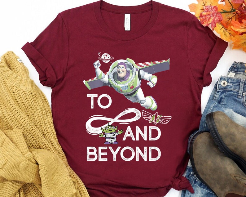 Disney Pixar Toy Story Buzz Lightyear To Infinity and Beyond Shirt, Disneyland Family Vacation, Birthday Gift Adult Kid Toddler Tee image 1