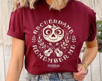 Camiseta "Remember Me" de Disney Pixar Coco Miguel, camiseta familiar a juego de Magic Kingdom Disneyland, camiseta del parque temático WDW Epcot