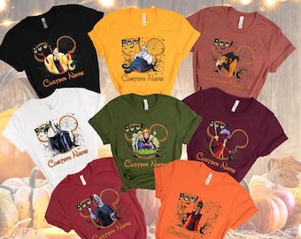 Custom Name Disney Villains Family Matching Halloween T-shirt, Halloween Party Comfort Colors Shirt, Spooky Season Gift Shirt