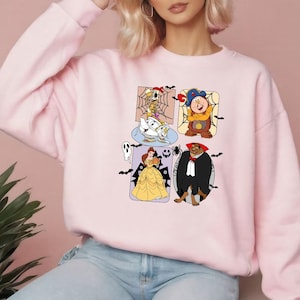 Disney Beauty And The Beast Characters Halloween Costume Comfort Colors Shirt, Mickey&#39;s Not So Scary Party, Family Matching Disneyland Shirt