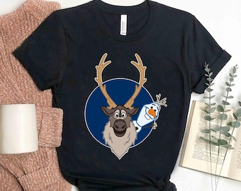 Disney Frozen 2 Olaf und Sven Comfort Farben Shirt, Sven Big Face Shirt, Olaf Big Face Shirt, Familie passendes Disneyland Shirt