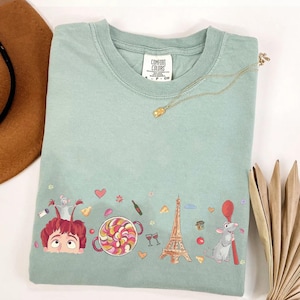 Disney Pixar Ratatouille Remy Linguini Paris Watercolor Comfort Colors T-Shirt, Remy Little Chef Tee, Magic Kingdom Disneyland Matching Tee