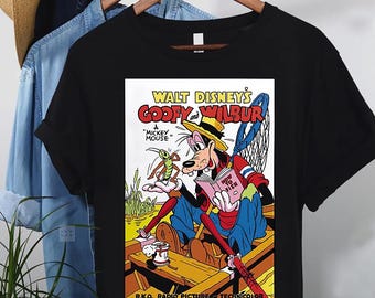 Camiseta vintage con póster de Goofy y Wilbur de Walt Disney, colores cómodos, camiseta de Goofy de Disney, camiseta a juego de WDW Magic Kingdom Disneyland