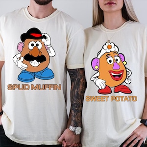 Comfort Colors Disney Toy Story Mr & Mrs Potato Head Couple Matching Shirts, Spud Muffin Sweet Potato Magic Kingdom Disneyland Trip Tee