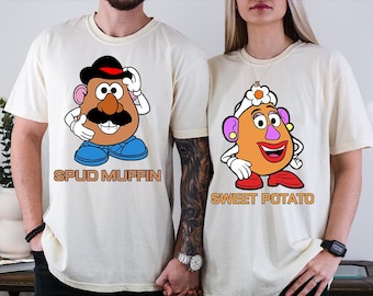Camisetas a juego de Disney Toy Story Mr & Mrs Potato Head, con colores cómodos, camiseta de viaje a Disneyland con Spud Muffin Sweet Potato Kingdom