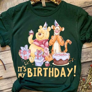 Disney Winnie The Pooh It&#39;s My Birthday Comfort Colors Shirt, Pooh Tigger Piglet Birthday Party Tee, Magic Kingdom Disneyland Trip Shirt