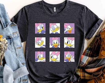 ディズニー デイジーダック ムードコンフォートカラーTシャツ、デイジーの感情Tシャツ、マジックキングダム ディズニーランド ファミリーお揃いシャツ、誕生日ギフトTシャツ