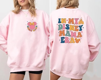 Dwustronna koszulka Disney Mama Comfort Colors, koszulka In My Disney Mama Era, koszulka urodzinowa Disney Mom, rodzinna wycieczka do Disneylandu, koszulka Minnie Mom