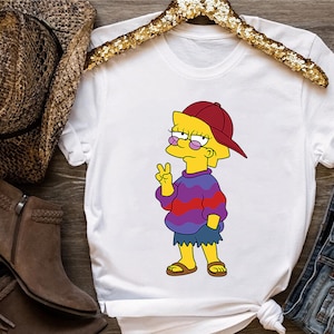 The Simpsons Lisa Simpson Comfort Colors T-shirt, cool Lisa Simpson-shirt, bijpassende familieshirt, The Simpsons-shirt, The Simpson Family-T-shirt