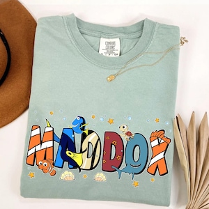 Custom Name Finding Nemo Comfort Colors Shirt, Finding Dory Tee, Magic Kingdom Disneyland Trip Tee, Birthday Trip Shirt