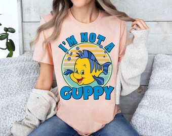 Disney Kleine Meerjungfrau Flunder Ich bin kein Guppy Comfort Farben T-Shirt, Prinzessin Ariel Fisch Sidekick, Magic Kingdom Disneyland Passendes T-Shirt