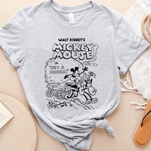 Disney Classic Mickey Mouse Get A Horse Poster Shirt, Magic Kingdom Disneyland Family Vacation Shirt, Birthday Gift Adult Kid Toddler Tee