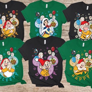 Custom Snow White And The Seven Dwarfs Christmas Comfort Colors Shirt, Very Merry Xmas Party Tee, Magic Kingdom Disneyland Family Trip Shirt