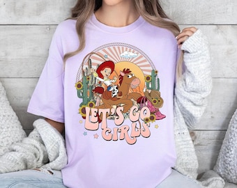Disney Pixar Toy Story Jessie Let's Go Girls Comfort Colors Shirt, Cowgirl Jessie And Bullseye, Magic Kingdom Disneyland Trip Birthday Gift
