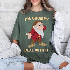 Funny Grumpy Dwarf I&#39;m Grumpy Deal With It Comfort Colors Shirt, Disney Snow White And The Seven Dwarfs Tee, Magic Kingdom Disneyland Shirt