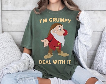 Funny Grumpy Dwarf I'm Grumpy Deal With It Comfort Colors Shirt, Disney Snow White And The Seven Dwarfs Tee, Magic Kingdom Disneyland Shirt