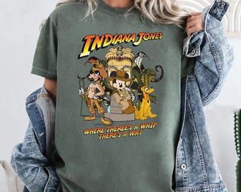 Mickey Mouse Indiana Jones Adventures Retro Disney Shirt, Mickey & Friends Comfort Colors Shirt, Magic Kingdom Disneyland Family Trip Tee