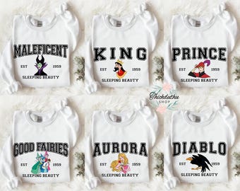 Camiseta de la Bella Durmiente de Disney, camiseta de la Princesa Aurora de Disney, camiseta de Maléfica, camiseta a juego de WDW Disneyland