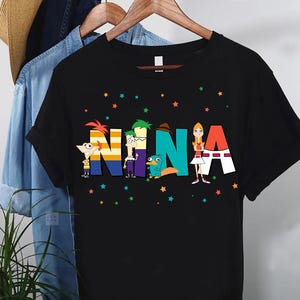 Custom Name Disney Phineas And Ferb Comfort Colors T-Shirt, Personalized Nickname Shirt, Magic Kingdom Disneyland Trip Family Matching Tee