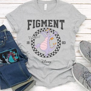 Retro Figment Dragon Comfort Colors Shirt, Journey Into Imagination One Little Spark Shirt, Disney Epcot Purple Dragon Tee, Disneyland Shirt