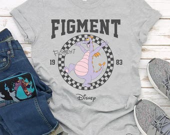 Retro Figment Dragon Comfort Colors Shirt, Journey Into Imagination One Little Spark Shirt, Disney Epcot Purple Dragon Tee, Disneyland Shirt