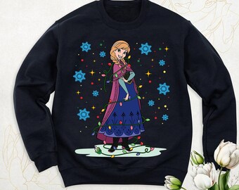 Koszulka Disney Frozen Princess Anna Christmas Light Snowflake Comfort Colors, Disney Princesses Frozen Movie, Magic Kingdom Disneyland